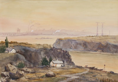 Дородницын В.П. (1908-1984 гг) - Рассвет. СССР, 1960-е годы. Бумага, акварель. 41 Х 60 см 