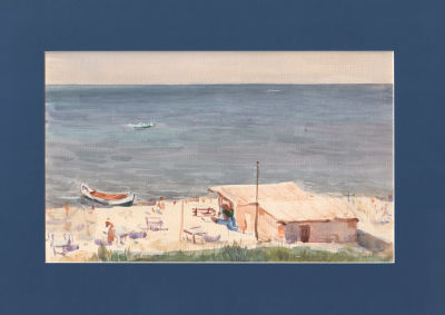 Дородницын В.П. (1908-1984 гг) - Жаркий день. СССР, 1960-е годы. Бумага, акварель. 20 Х 33 см (в 