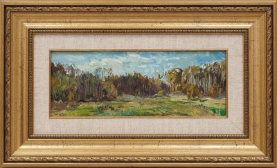 Глазков А. (1966 г.р.) - Летний день. 1991 год. Картон, масло. 14 Х 34 см. В раме 
Александр 