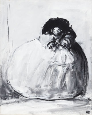 Батынков К.А. (1959 г.р.) - Из серии "Барышни". Россия, 2008 г. Холст, акрил. 50 Х 40 см. Подпись 