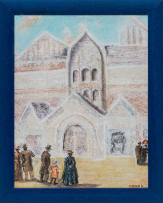 Сафронов Н.С. (1956 г.р.) - Москва. Третьяковская галерея. Россия, 1993 год. Картон, цветные 