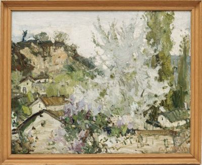 Шипилин И. (1961 г.р.) - Сирень и черешня. Россия, 2001 год. Холст, масло. 41 Х 51 см. Подпись 