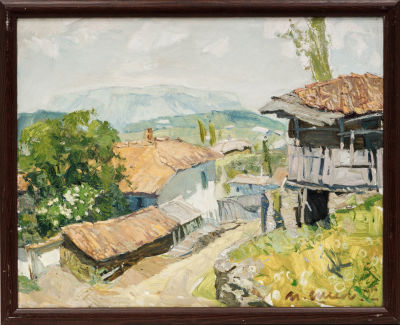 Шипилин И. (1961 г.р.) - Крым. Село Нагорное. Россия, 2002 г. Холст, масло. 40 Х 50 см. Подпись 