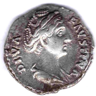 Денарий. Рим. Фаустина Младшая. 161-176 г.г. н.э. 
Супруга императора Марка Аврелия.