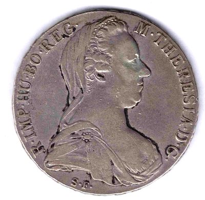 Талер Марии- Терезии. 1780 
Самая распространенная крупная серебряная монета мира. Чеканилась с 