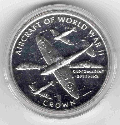 1 крона. Остров Мэн. 1995 
Металл - серебро 925 проба
Вес - 28,28 грамм
Диаметр - 38,61 мм
