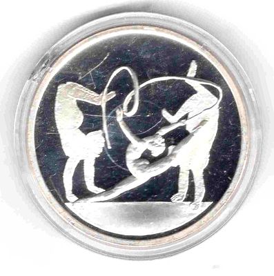 10 евро. Греция. Олимпиада. Художественная гимнастика. 2024 Унция чистого серебра. проба 925 