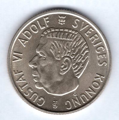 2 кроны. Швеция. 1955 
Регулярный чекан. Серебро