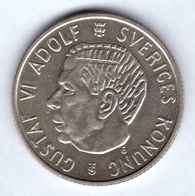 2 кроны. Швеция. 1956 
Регулярный чекан. Серебро