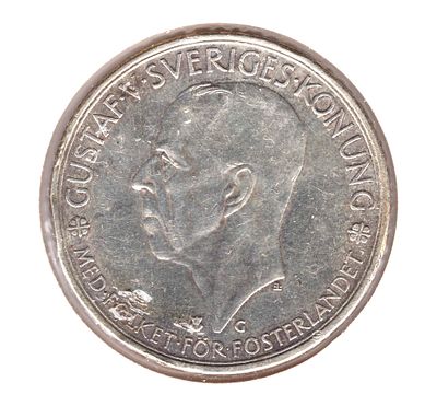 5 крон. Швеция. 1935 
500 лет шведскому парламентаризму. Серебро