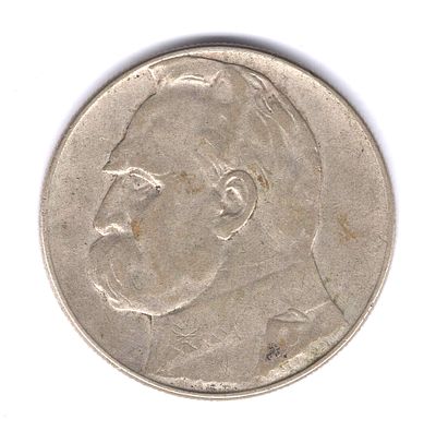 10 злотых. Пилсудский. Серебро. Вес 22 гр.