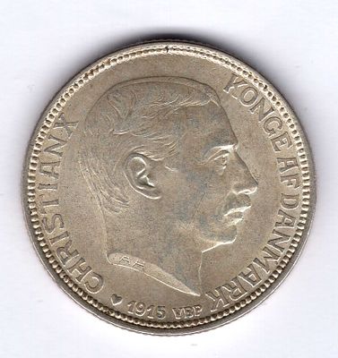 2 кроны Дания. 1915 
Регулярный чекан