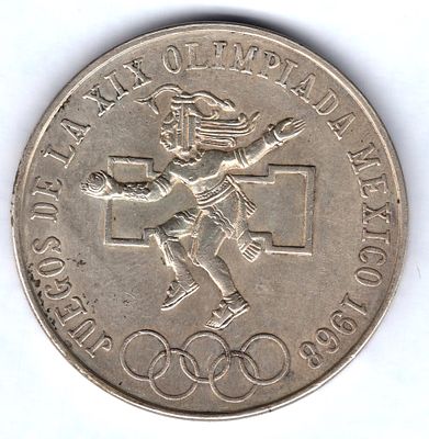 25 песо. Мексика. 1968 
Олимпиада в Мехико 1968