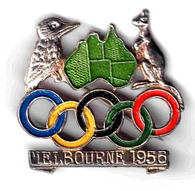 Значок Олимпийские игры в Мельбурне 1956. 1956 
Олимпийские кольца
