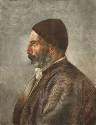 Неизвестный художник - Мужской портрет. Западная Европа, Франция (?), 1889 год. Холст, масло. 67 Х 