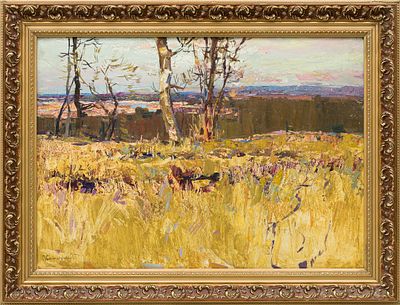 Столяренко П.К. (1925-2018) - Мартовские дали. СССР, 1965 год. Картон, масло. 50 Х 70 см. Подпись 