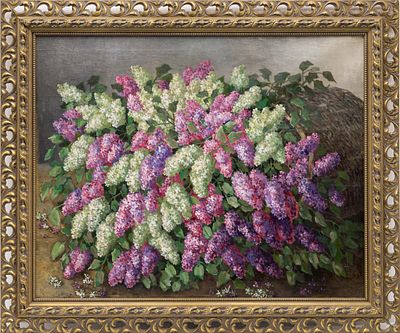 Янков М.Д.(1887 - 1970 гг.) - Сирень. СССР, 1960-е годы. Холст, масло. 80 Х 100 см. Подпись справа 