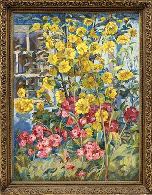 Миронов В. И.(1933 г.р.) - Золотые шары. Россия, 1998 год. Холст, масло. подпись справа внизу. 