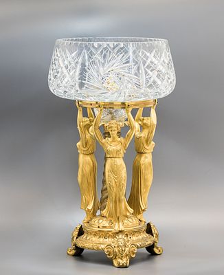 Подставка с тремя кариатидами. Европа, 1-я пол. XX в. 
Бронза, литье, золочение; металлическое 