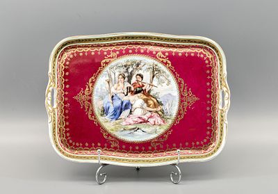 Поднос с изображением трёх муз (Клио, Эвтерпа, Талия). Западная Европа, Австрия (?), кон. XIX – 