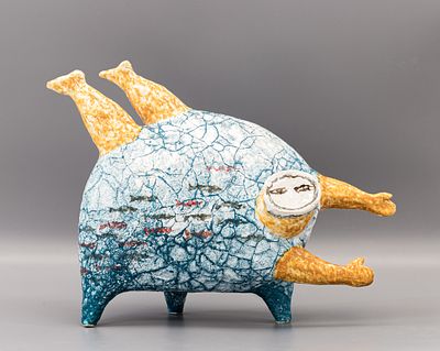 Хан О.Н.(1977 г.р.) - Скульптура &laquo;Дайвер&raquo;. Россия, 2010-е гг. Шамот, глазурование, ангобы, роспись 