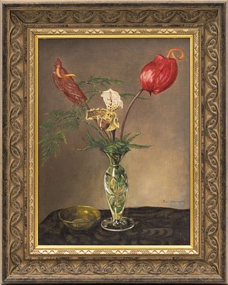 Натюрморт. Schubert Hein 
Западная Европа, начало ХХ века. Холст, масло. 38 Х 28 см. Подпись 