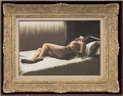 Самими Р.(1919-1991) - Обнаженная. Франция, втор. пол. ХХ века. Холст, масло. 38,5 Х 55 см. Подпись 