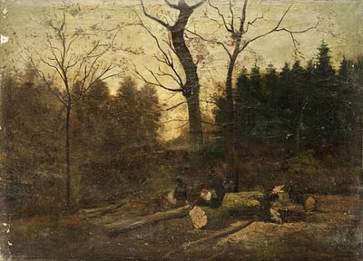 Неизвестный художник - Путники на дороге. Западная Европа, 1918 г (?). Холст (дублированный) 