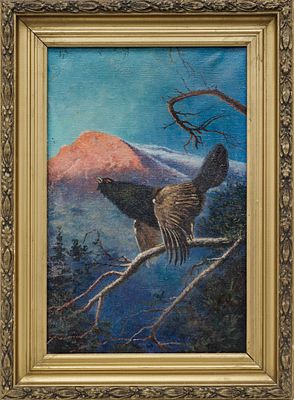 Неизвестный художник - Глухарь. Россия, перв. треть ХХ века. Холст, масло. 59 Х 39 см. В раме. 