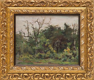 Богданов А. Н.(1908–1989) - Летний пейзаж. СССР, 1946 год. Картон, масло. 25 х 31 см. В раме. 