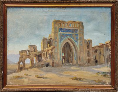 Туров С.С.(1891—1975) - Туркестан. СССР, 1940-е годы. Холст, масло. 44 Х 58 см. Подпись справа 