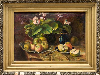 Лоч С. Ф.(1915-1976) - Натюрморт с яблоками. СССР, сер. ХХ века. Картон, масло. 33 Х 49 см. В 