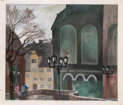 Скворцов Г.Ф.(1934 г.р.) - &laquo;Уголок Риги&raquo; из серии &laquo;Рига-Юрмала&raquo;. СССР, 1986 г. Бумага, темпера. 69 