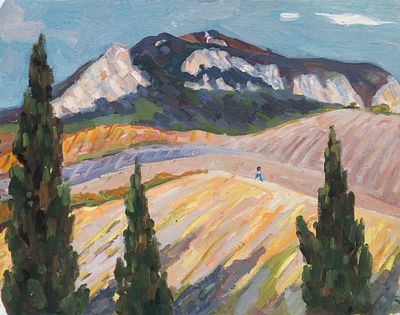 Морозов Н.С.(1924-2012) - Крым. СССР, 1985 г. Картон, масло. 33 Х 42 см. Повреждения по краям. 