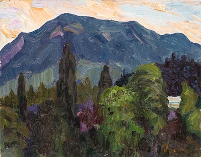 Морозов Н.С.(1924-2012) - Вечерний Крым. СССР, 1980-е годы. Картон, масло. 33,5 Х 42 см. Морозов 