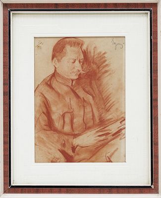 Якунин Д.Н.(1892-1949) - Портрет неизвестного. 1920-е годы. Бумага, сангина. 17 Х 13 см (в свету). 