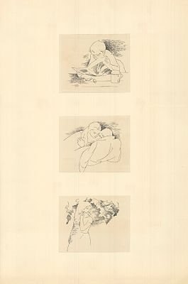 Огурцов И.А.(1927 г.р.) - Три иллюстрации. СССР. 1960-е годы. Бумага, тушь. 12 Х 15 см (в свету). 