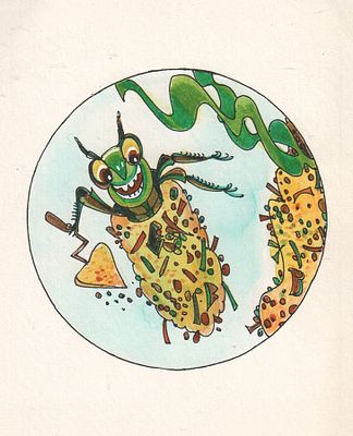 Насыров Л. Х.(1943 г.р.) - Иллюстрация &laquo;Жук&raquo;. СССР, вторая половина ХХ века. Бумага, смеш. техника. 