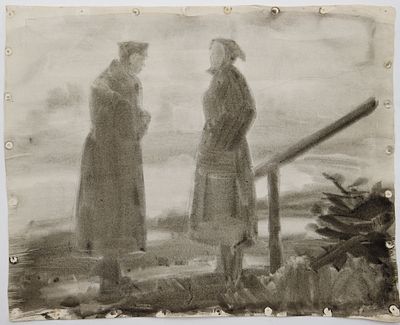 Зыков А.И.(1930-2008 гг) - Четыре эскиза иллюстраций к книге Тендрякова В.Ф. &laquo;Не ко двору&raquo;. СССР 