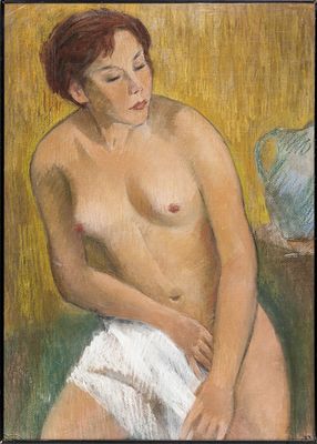 Годына С. М.(1921 - 2012 гг.) - Обнаженная. СССР, 1980-е годы. Бумага, пастель. 80 Х 50 см. В раме 