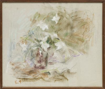 Е. М. Фрадкина(1901 - 1981) - Цветы. СССР, 1960-е годы. Бумага, пастель. 49 Х 58 см. Монограмма 