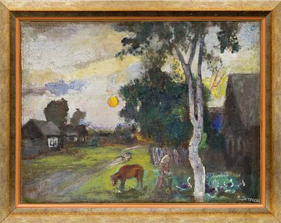 Неизвестный художник - Чувашская деревня. СССР, 1975 (?) год. Холст, масло. 60 Х 80 см. В раме. 