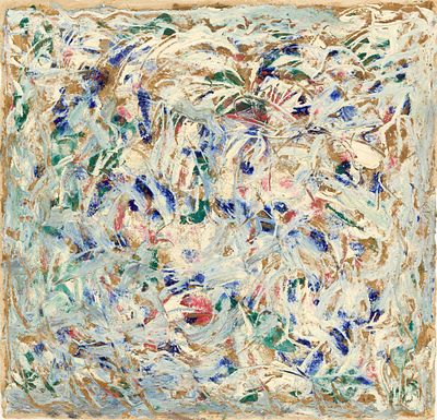 Неизвестный художник - Абстрактная композиция. СССР, 1970-е годы. Бумага, смеш. техника. 37 Х 40 см.