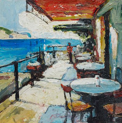 Свободный столик. Гисич Игорь 
2024 год. Картон, акрил. 20 Х 20 см. Работа предоставлена автором