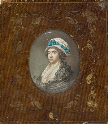 Неизвестный художник - Миниатюрный портрет княгини Н.П. Голицыной в чепце. Россия, рубеж XVIII-XIX 