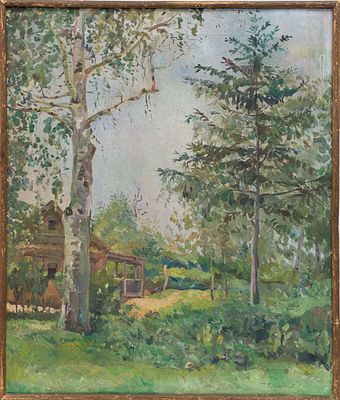 Савицкий Г.К.(1887–1949) - Дача. Россия, перв. треть. ХХ века. Холст, масло. 67 Х 55 см Подпись 