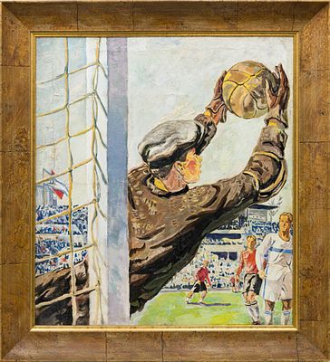 Иванов В.С.(1909–1968 гг.) - Футбол. СССР, 1930-1940-е гг. Холст на фанере, масло. 90 Х 80 см. 