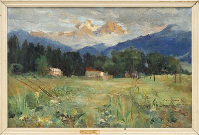 Малютин А. П.(1919 - 2005) - Горы Ала-Тау. СССР, 1958 год. Холст, масло. 44 Х 65 см. Подпись и дата 