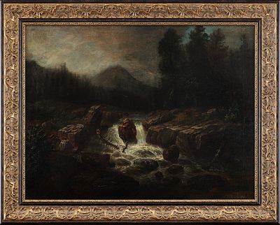 Пейзаж с горной рекой. неизв. художникЕвропаКонец XIX векахолст, масло63 см х 81 см Представлен 