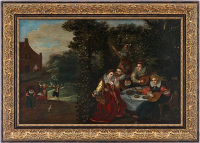 Картина «Притча о богаче и бедном Лазаре». неизвестный голландский художникпервая половина XVII 